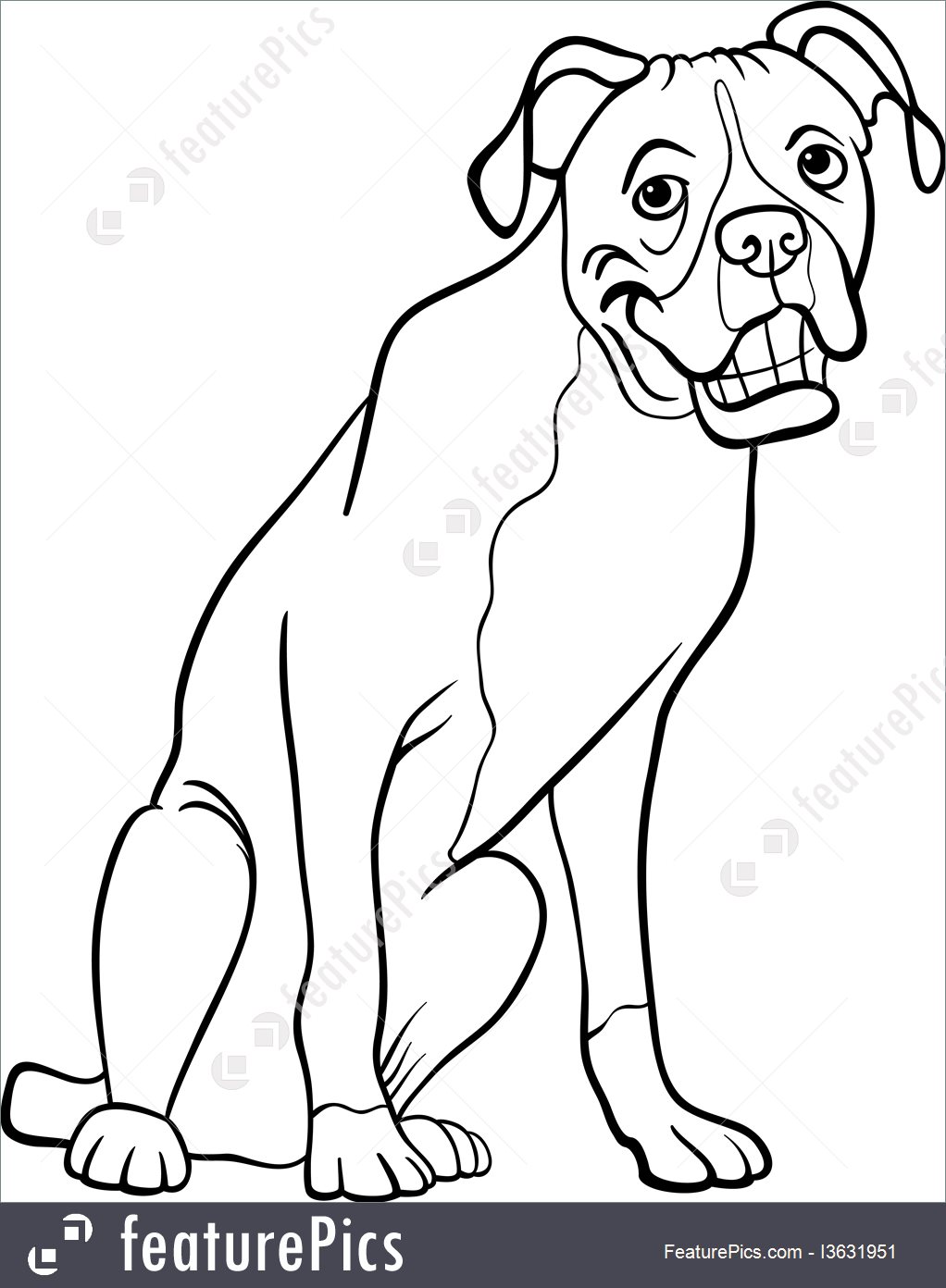 1022x1392 Pets Boxer Dog Cartoon For Coloring Book