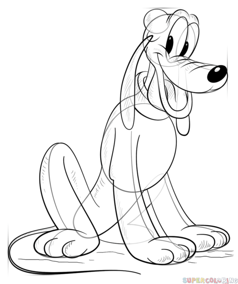 482x575 How To Draw Pluto The Dog Step By Step Drawing Tutorials