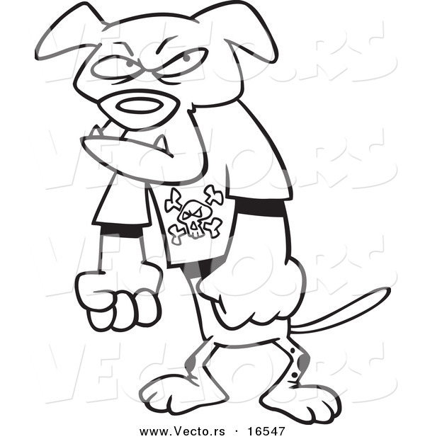 600x620 Vector Of A Cartoon Bad Dog Standing Upright