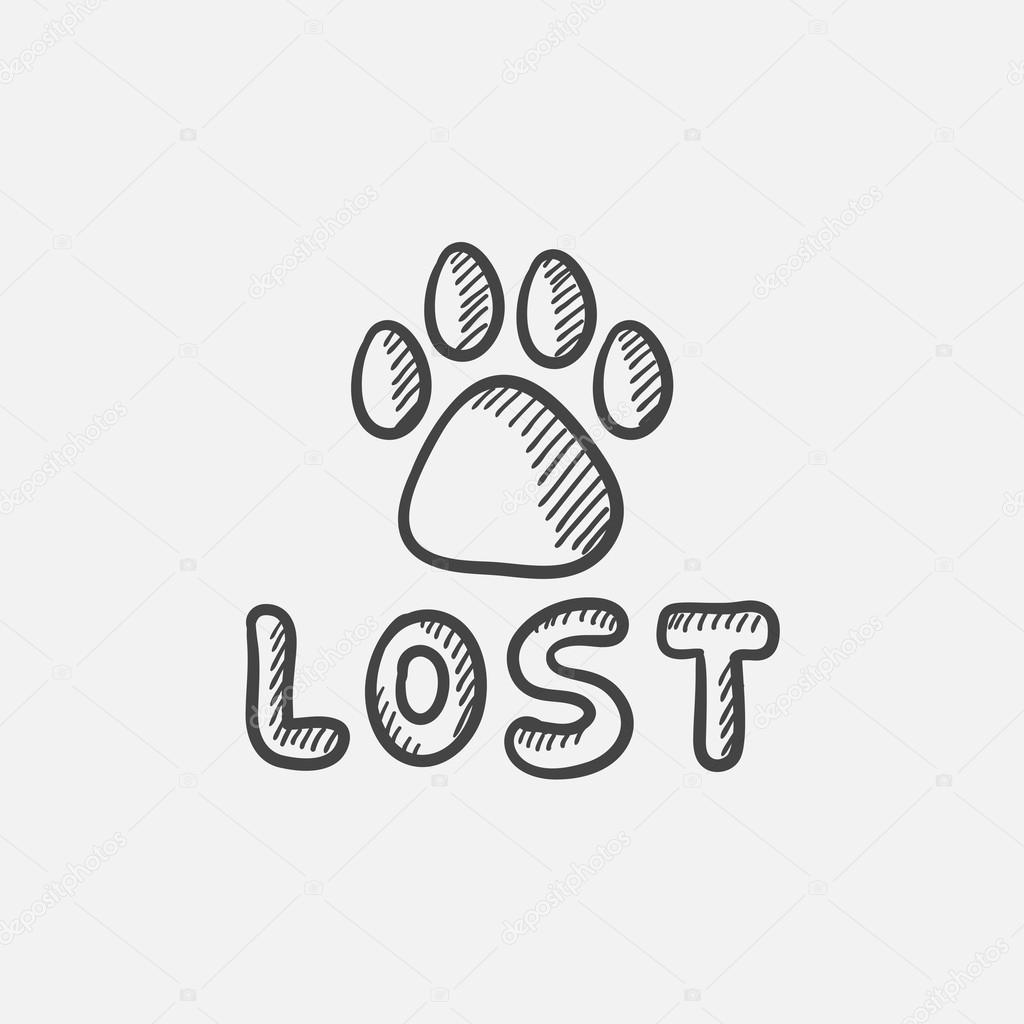1024x1024 Lost Dog Sign Sketch Icon. Stock Vector Rastudio