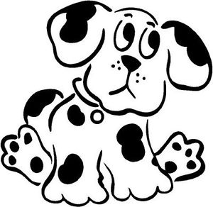 300x292 Spotted Dog Sad Eyes Vinyl Decal Car Truck Rv Bike Trailer Sticker