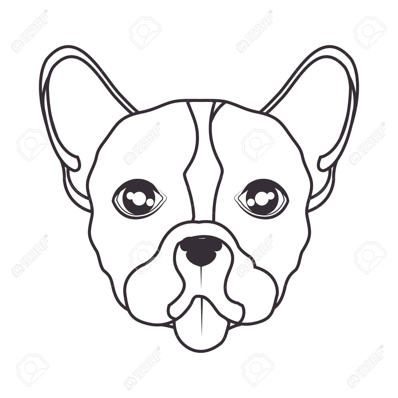 1300x1300 Hand Draw Face Dog Icon Vector Illustration Eps 10 Royalty Free
