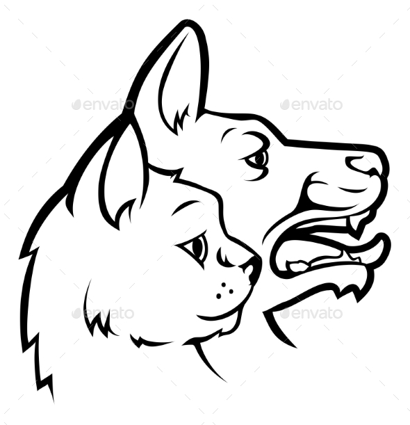 590x611 Pets Cat And Dog Faces Icon By Krisdog Graphicriver