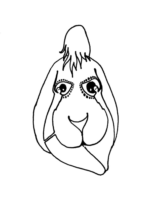 600x785 Lady Back Dog Face By Ipiranga