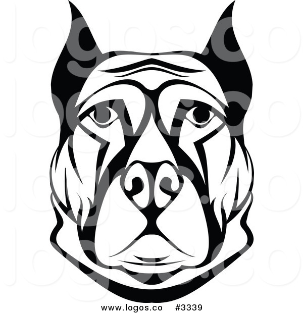 600x620 Royalty Free Vector Of A Black And White Dog Face Logo By Vector