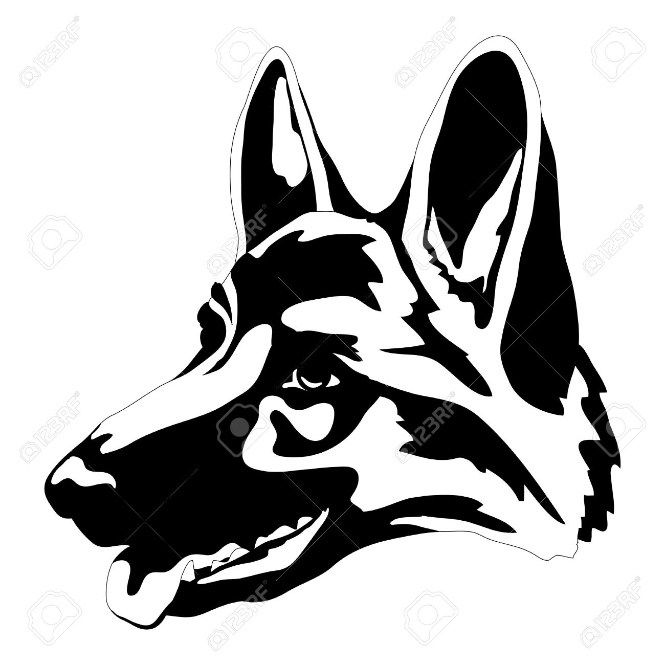 1300x1300 Drawn German Shepherd Face