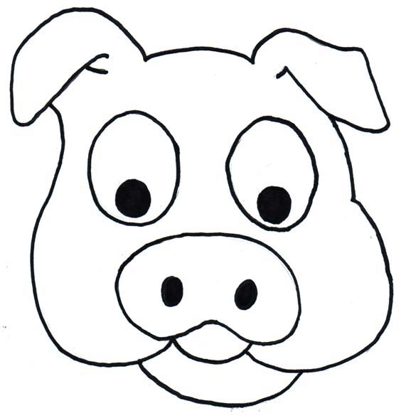 578x588 Farm Animal Faces Coloring Pages
