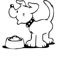 200x200 Dog With Food Coloring Page