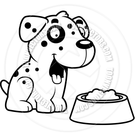 460x460 Cartoon Dalmatian Dog Food (Black And White Line Art) By Cory