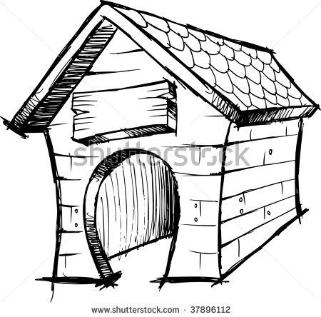 450x444 Dog House Drawing