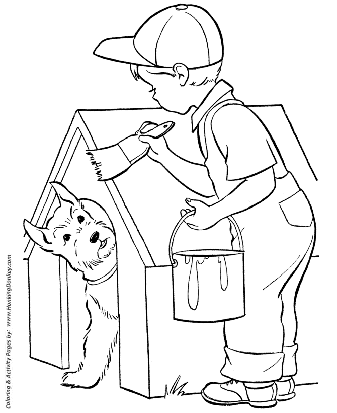 670x820 Dog Coloring Pages Printable Doghouse Painting Coloring Page