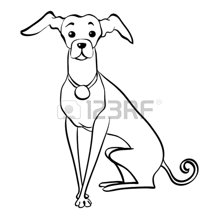 450x450 Sketch Funny Dog Maltese Breed Sitting Hand Drawing Vector Royalty