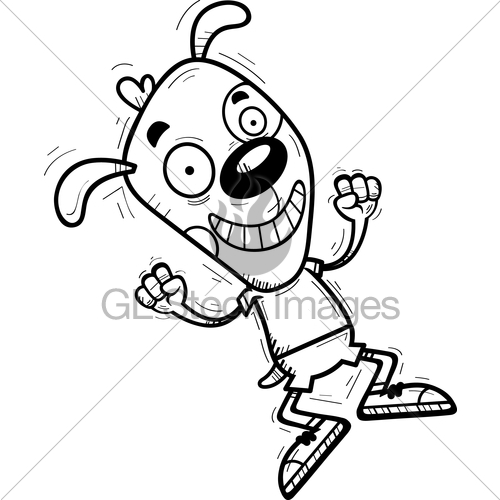 500x500 Cartoon Dog Jumping Gl Stock Images