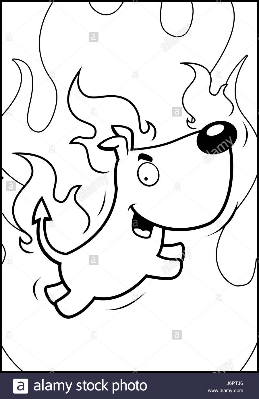 902x1390 A Happy Cartoon Devil Dog Jumping And Smiling Stock Vector Art