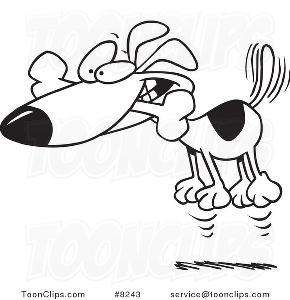 581x600 Cartoon Blacknd White Line Drawing Of Hyper Dog Jumping