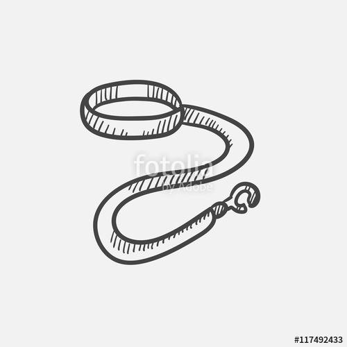 500x500 Dog Leash And Collar Sketch Icon. Stock Image And Royalty Free
