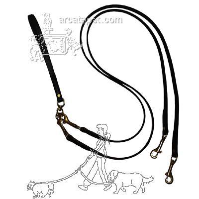 400x400 Pet Walker Plus Black Leather 2 Dog Leash Small