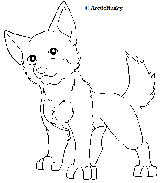 550x617 Free Dog Lineart By Arctichuskie