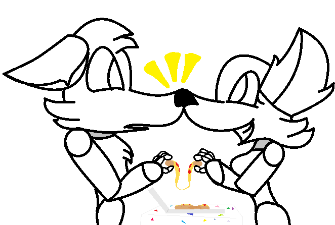 662x446 Fox Wolf Dog In Love Base By Wolfa794