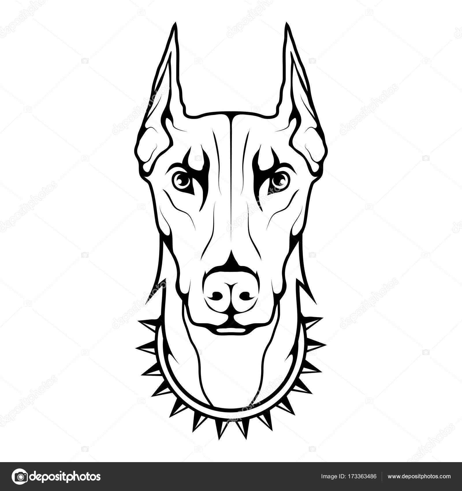 1600x1700 Doberman Dog Logo Stock Vector