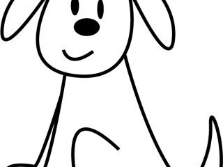 320x240 Outline Drawing For Kids Coloring Page Of Pet Dog Sitting For Kids