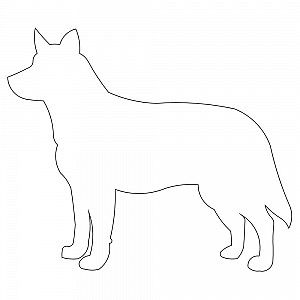 300x300 Cattle Dog Outline 001 Sweet Dreams Quilt Studio