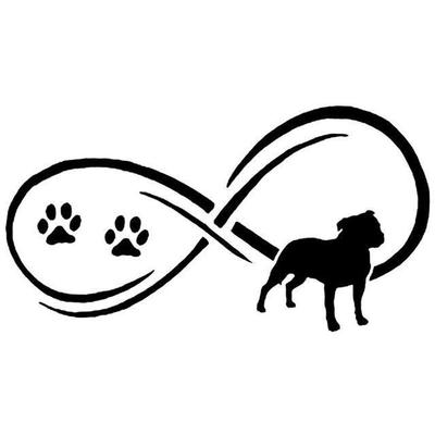 400x400 Dog And Paw Print Infinity Reflective Car Sticker