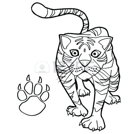450x450 Paw Print Coloring Page Vector Of A Cartoon Lost Dog Staring