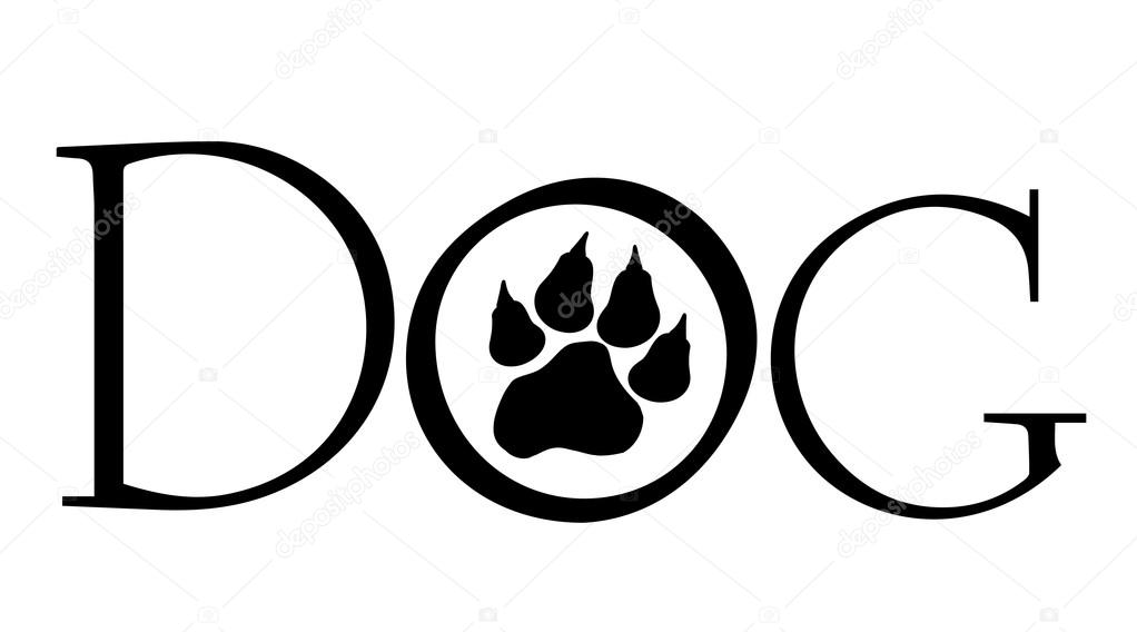 1022x568 Text With Dog Paws. Stock Vector Majivecka