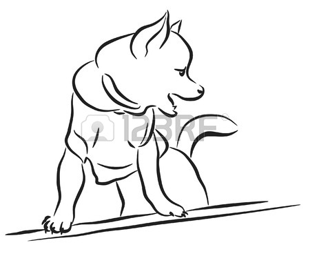 450x371 Dog Urinating On Tree. Illustration On White Background Royalty