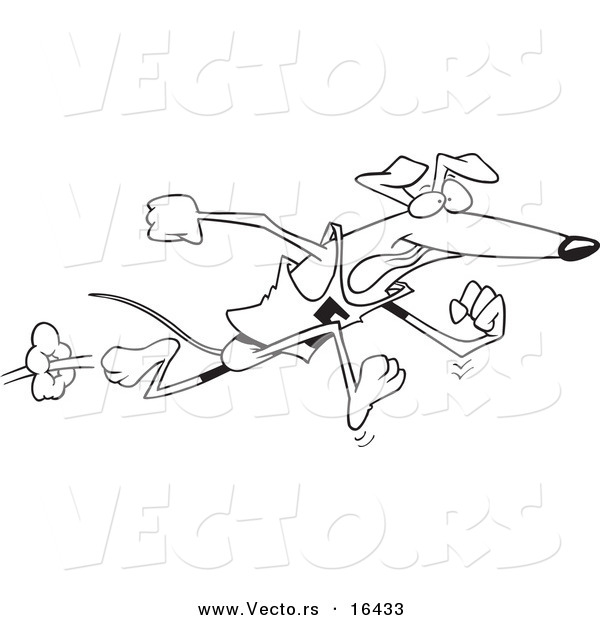600x620 Vector Of A Cartoon Greyhound Dog Running Upright