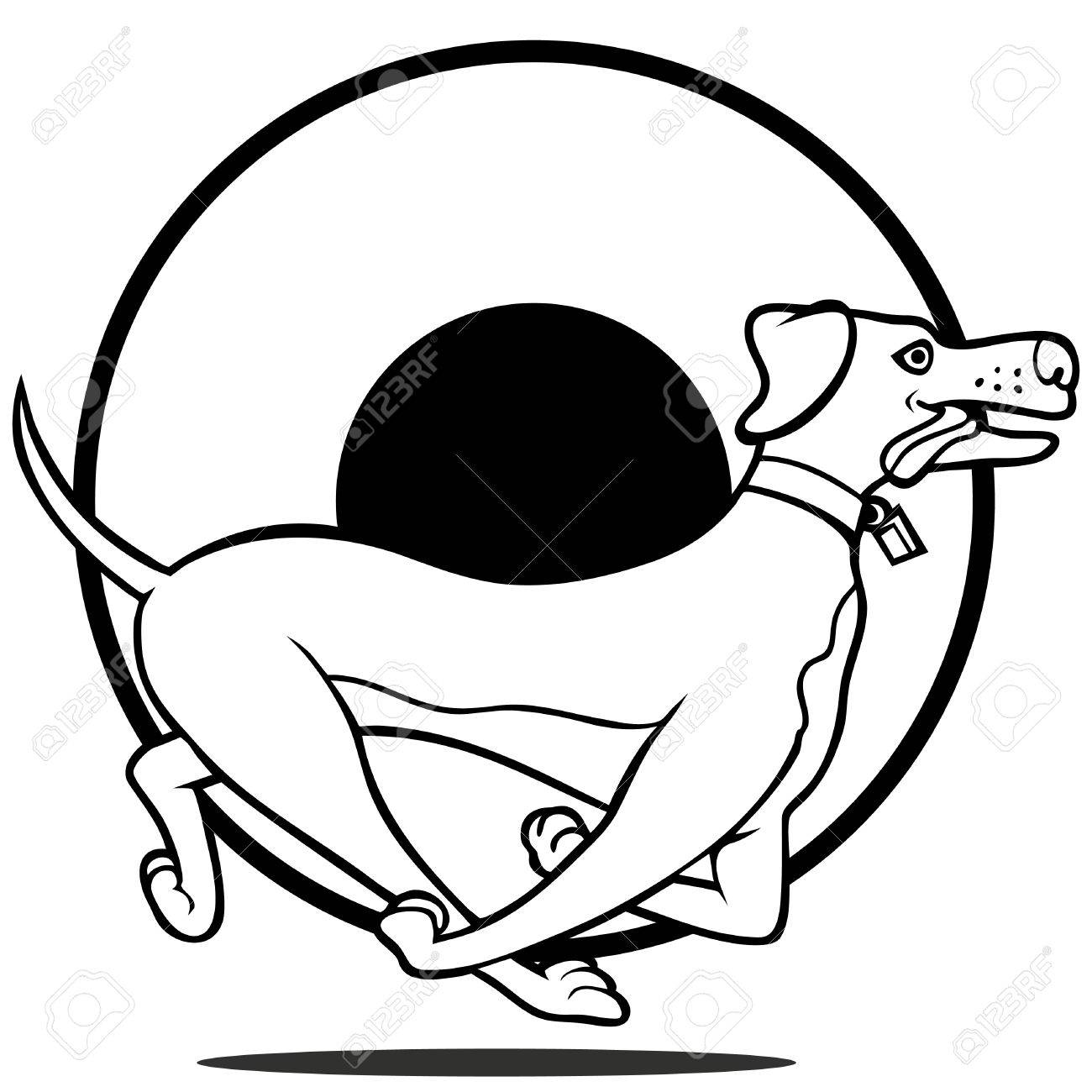 1300x1300 Cartoon Of A Labrador Dog Running Isolated On A White Background