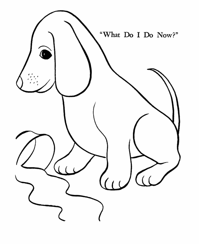 670x820 Simple Dogs And Puppies Coloring Picture For Children
