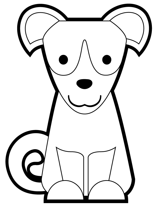 670x867 Cartoon Dog Sitting