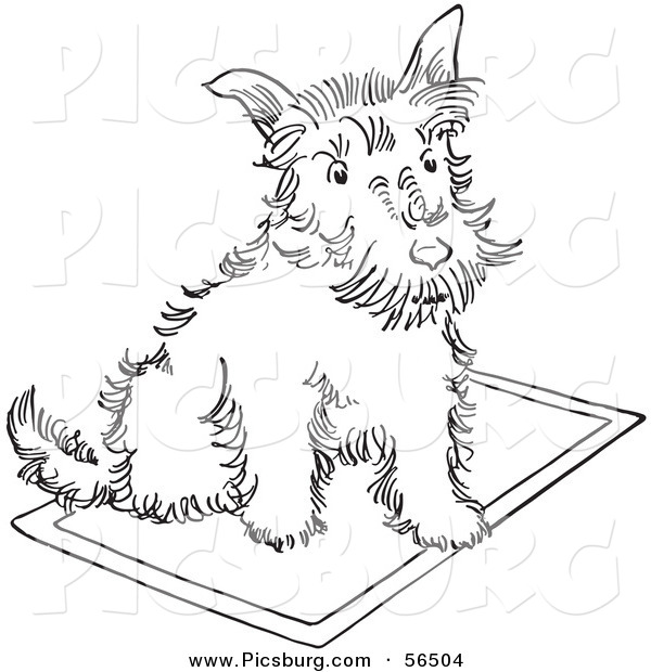 600x620 Clip Art Of A Scottie Dog Sitting On A Rug