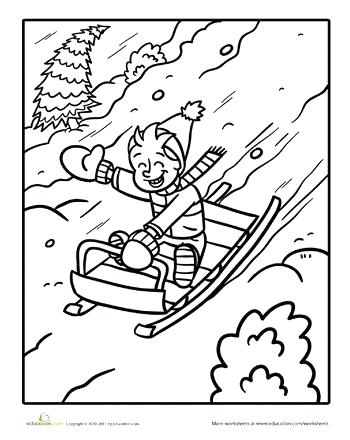 350x440 Sledding Coloring Pages Coloring Trend Medium Size Winter Hat