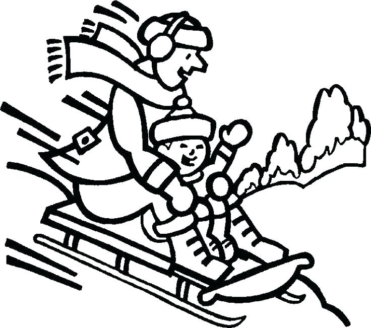 736x651 Coloring Pages Winter Sledding Coloring Pages Winter Coloring