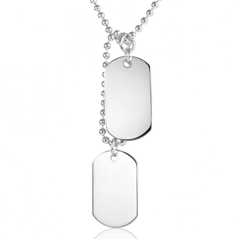 800x800 Classic Double Dog Tags Sterling Silver Necklace (Can Be Personalised)