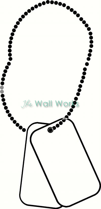 400x823 Dog Tag Chain Wall Sticker, Vinyl Decal The Wall Works