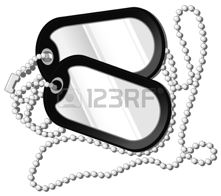 450x400 Vector Illustration Of Soldier Medallion. Army Metal Dog Tags