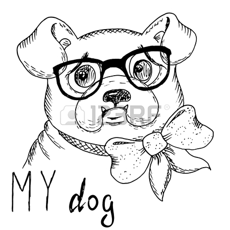 450x450 338 Tie And Glasses Dog Cliparts, Stock Vector And Royalty Free