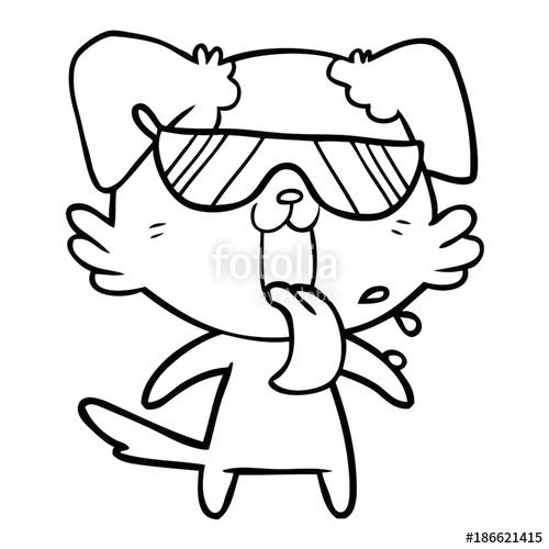 500x500 Cartoon Panting Dog In Sunglasses Stock Image And Royalty Free