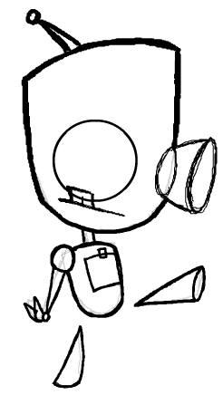 246x436 How To Draw Gir As Robot Without Dog Costume With Easy Lesson