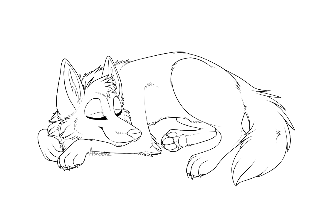 1076x676 Free Lineart Sleeping Doge Weasyl