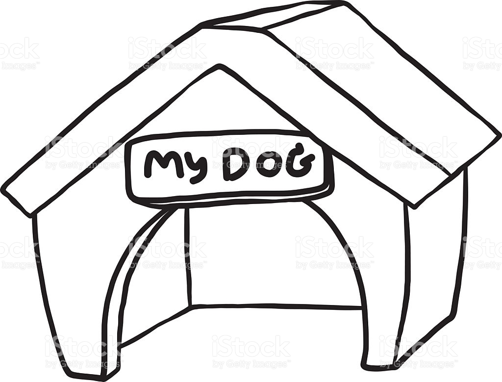 1024x779 Dog Kennel Clipart Black And White