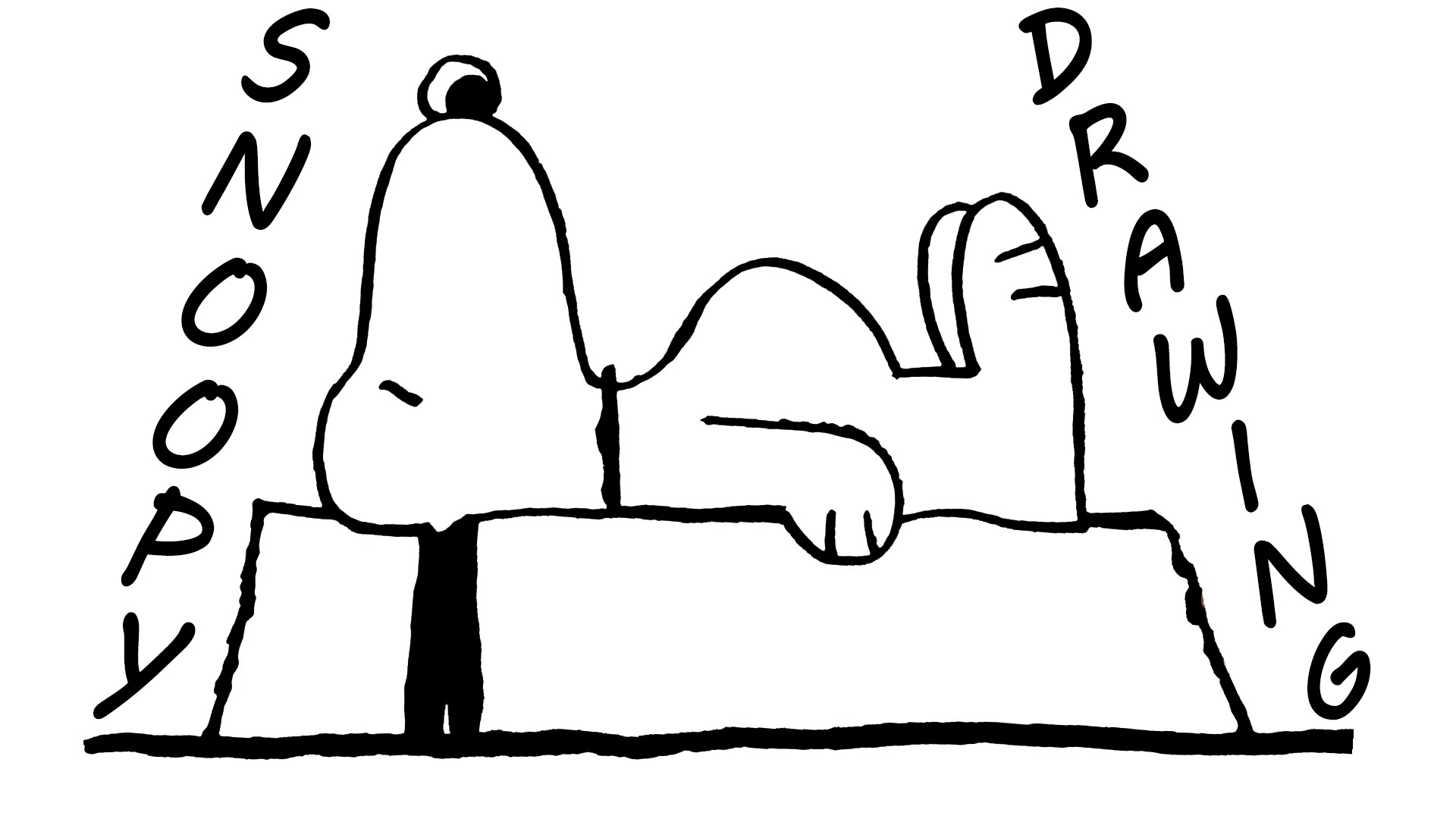 1920x1080 How To Draw Snoopy Easy On His Doghouse For Kids
