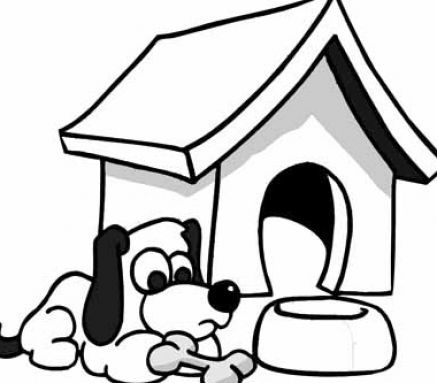 437x383 Dog House Coloring Page Free Download