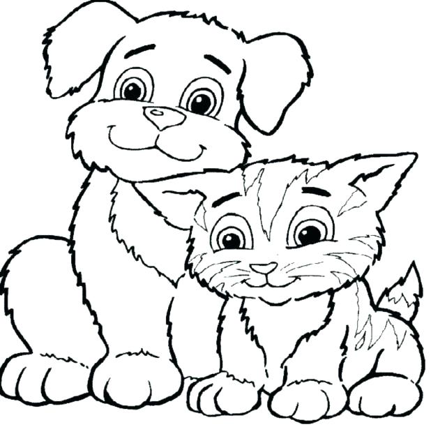 618x612 Coloring Pages Of Dogs 75 Also Cat And Dog Coloring Pages Coloring