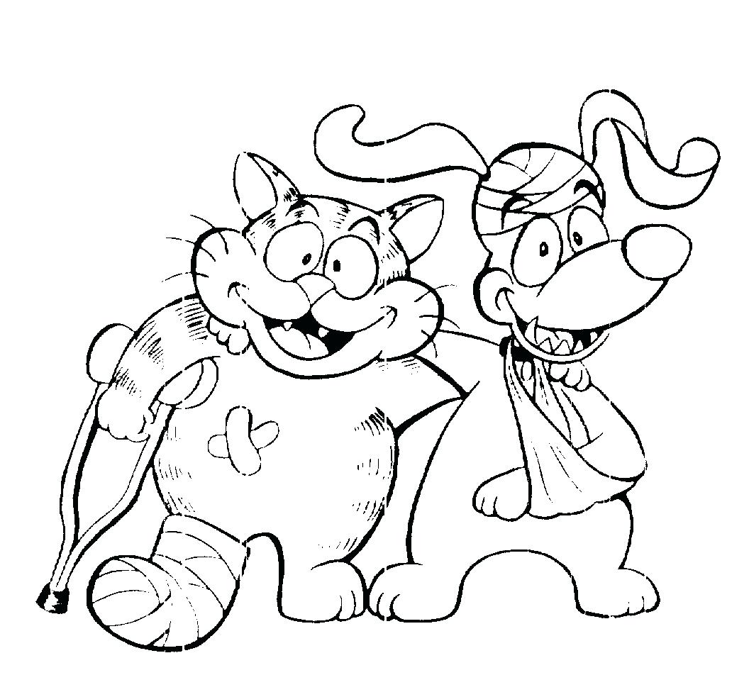 1056x952 Coloring Cat And Dog Coloring Pages Of Dogs Cats. Cat And Dog