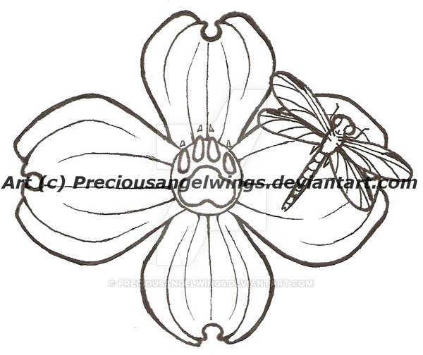 600x504 Dogwood Flower Tattoo By Preciousangelwings